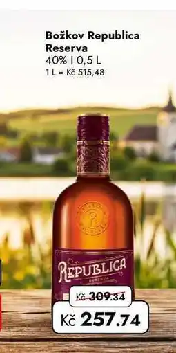 TRAVEL FREE Božkov Republica Reserva 40% nabídka
