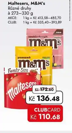 TRAVEL FREE Maltesers, M&M's Různé druhy à nabídka