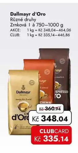 TRAVEL FREE Dallmayr d'Oro Různé druhy Zrnková à nabídka
