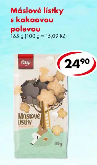 CBA máslové lístky s kakaovou polevou