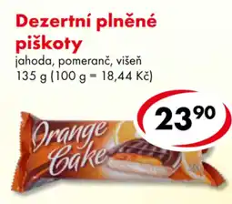 CBA Orange Cake dezertní plněné piškoty jahoda, pomeranč, višeň nabídka