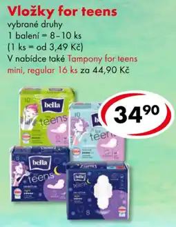 CBA bella vložky for teens nabídka