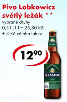 CBA Pivo Lobkowicz světlý ležák nabídka