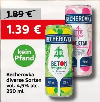 Becherovka diverse Sorten