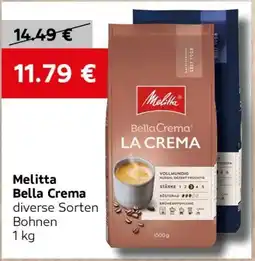 VELTA Free Shop Melitta Bella Crema diverse Sorten Bohnen nabídka