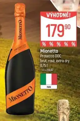 Globus Mionetto Prosecco DOC brut, rosé, extra dry nabídka