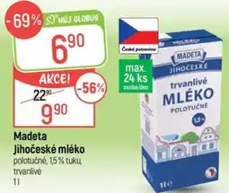 Globus Madeta jihočeské mléko nabídka