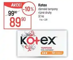 Globus Kotex dámské tampony různé druhy nabídka