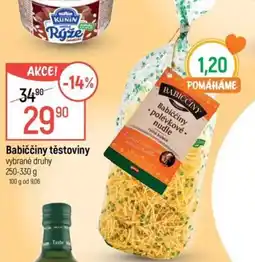Globus Babiččiny těstoviny nabídka