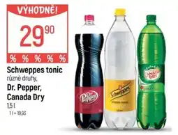 Globus Schweppes tonic Dr. Pepper Canada Dry nabídka