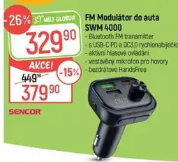 Globus Sencor FM Modulátor do auta SWM 4000 nabídka