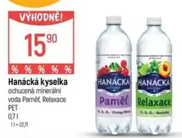 Globus Hanacka ochucena minerální voda Paměť, Relaxace nabídka
