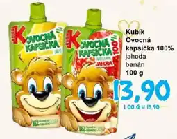 Jip Kubík ovocná kapsička 100% jahoda banán nabídka