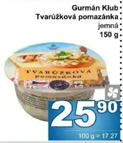 Jip Gurman klub tvaružková pomazánka jemná nabídka