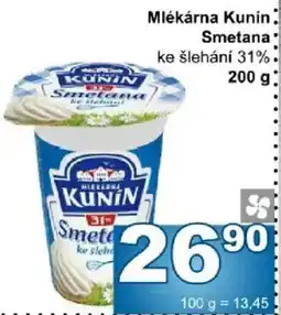 Jip Mlékárna Kunín Smetana ke šlehání 31% nabídka