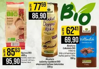 Alnatura sušenky špaldové BIO slepované hořkou čokoládou