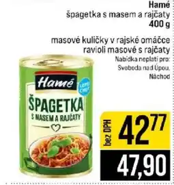 Jip Hamé špagetka s masem a rajčaty nabídka