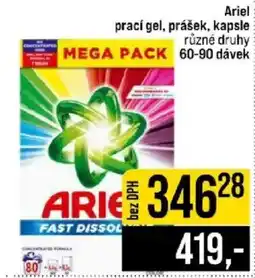 Jip Ariel prací gel, prášek, kapsle nabídka