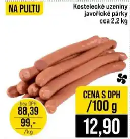 Jip Kostelecké uzeniny javořické párky nabídka
