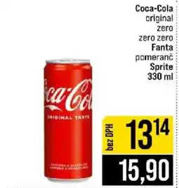Jip Coca-Cola original zero zero zero Fanta pomeranč Sprite nabídka