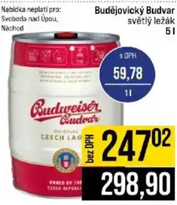 Jip Budweiser Budvar světlý ležák nabídka
