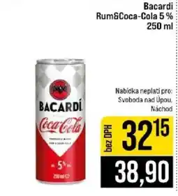 Jip Bacardi Rum&Coca-Cola nabídka