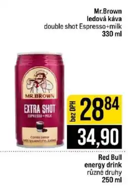 Jip Mr.Brown ledová káva double shot Espresso+milk nabídka