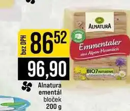 Jip Alnatura ementál bloček nabídka