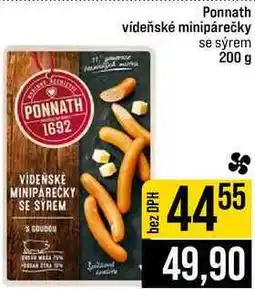 Jip Ponnath vídeňské minipárečky se sýrem nabídka