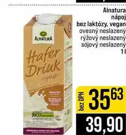 Jip Alnatural nápoj bez laktózy, vegan ovesný neslazený rýžový neslazený sójový neslazený nabídka