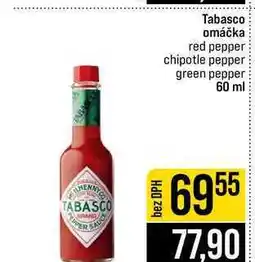 Jip Tabasco omáčka red pepper chipotle pepper green pepper nabídka