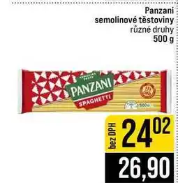 Jip Panzani semolinové těstoviny různé druhy nabídka