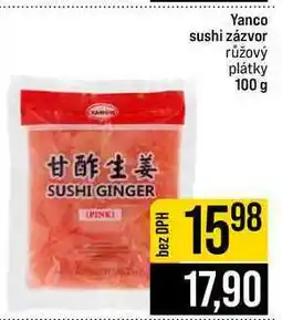 Jip Yanco sushi zázvor růžový plátky nabídka