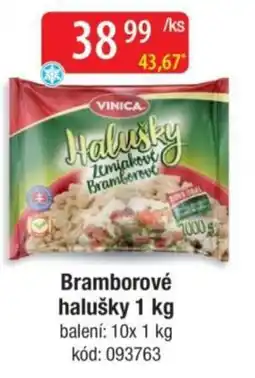 Qanto Vinica bramborové halušky nabídka
