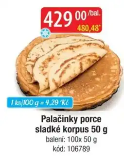Qanto Palačinky porce sladké korpus nabídka