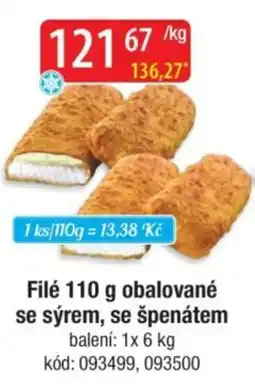 Qanto Filé se sýrem se špenátem nabídka