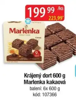 Qanto Marlenka krájený dort kakaová nabídka