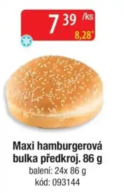 Qanto Maxi hamburgerová bulka předkroj nabídka