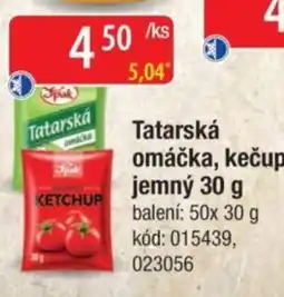 Qanto Spok tatarská omáčka kečup nabídka