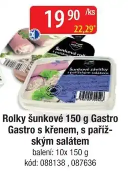 Qanto Gastro rolky šunkové s křenem, s pařížským salátem nabídka