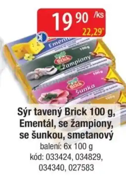 Qanto Brick sýr tavený Ementál, se žampiony, se šunkou, smetanový nabídka