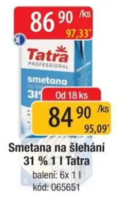 Qanto Tatra smetana na šlehání 31 % nabídka