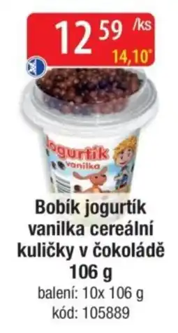 Qanto Bobík jogurtík vanilka cereální kuličky v čokoládě nabídka