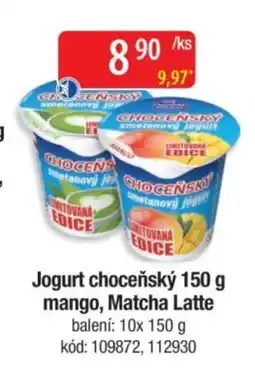 Qanto Chocensky jogurt mango, Matcha Latte nabídka