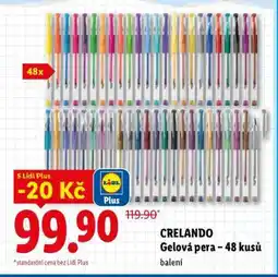 Lidl CRELANDO Gelová pera – 48 kusů nabídka