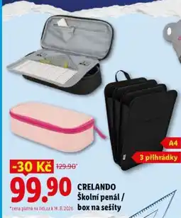 Lidl CRELANDO ŠKOLNÍ PENÁL / BOX NA SEŠITY nabídka