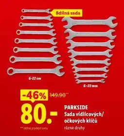 Lidl PARKSIDE Sada vidlicových/očkových klíčů nabídka