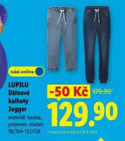 Lidl LUPILU Džínové kalhoty Jogger nabídka