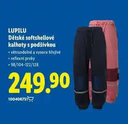 Lidl LUPILU Dětské softshellové kalhoty s podšívkou nabídka