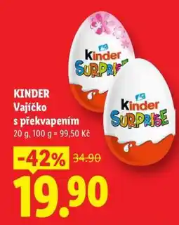 Lidl Kinder VAJÍČKO S PŘEKVAPENÍM nabídka